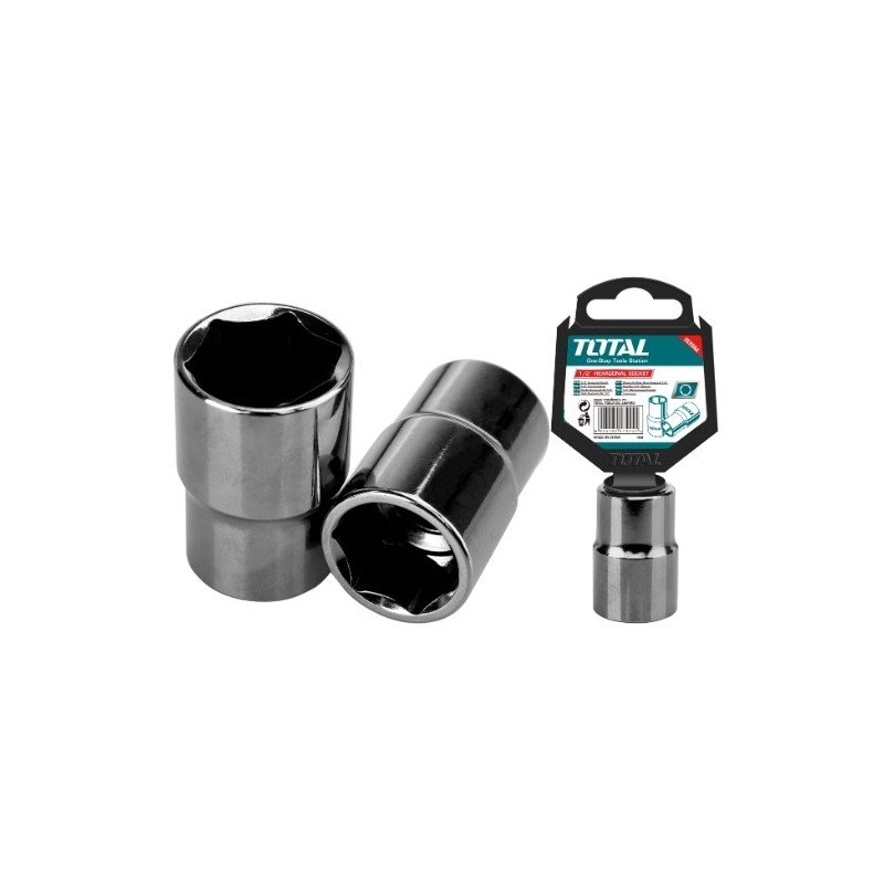 TOTAL 40531  
 Vaso cromado 1/2'' THTST12  
 Inserción 1/2 de 12 mm  
 CR-V (50BV30)