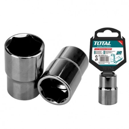 TOTAL 40531  
 Vaso cromado 1/2'' THTST12  
 Inserción 1/2 de 12 mm  
 CR-V (50BV30)
