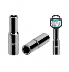 TOTAL 40555  
 Vaso cromado largo 1/2'' THTST12L  
 Inserción 1/2 de 10 mm  
 CR-V (50BV30)