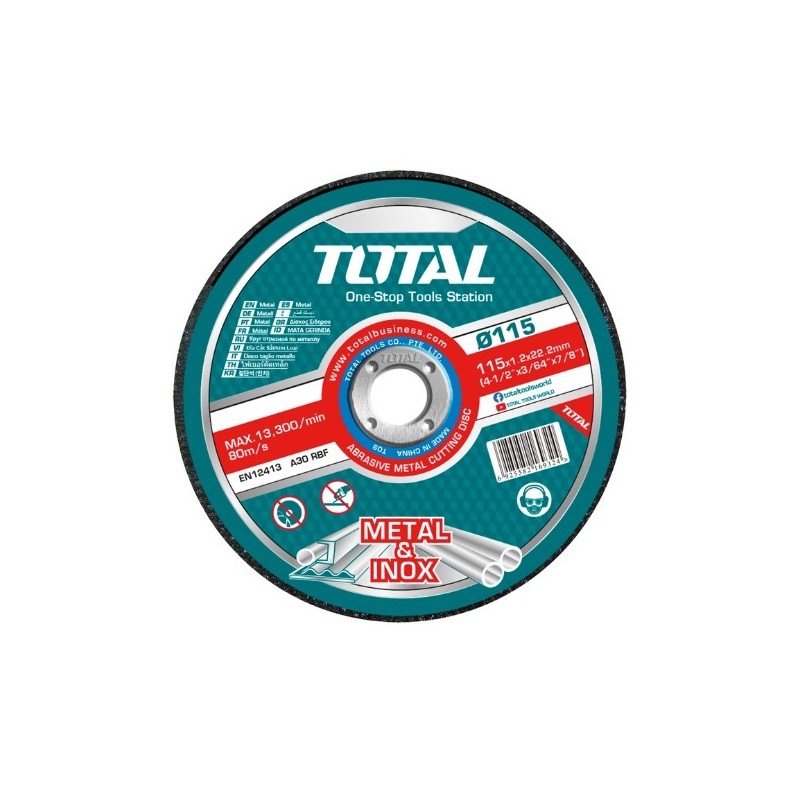 TOTAL 40591  
 Caja de 50 discos corte TAC22111550  
 Ø115 mm