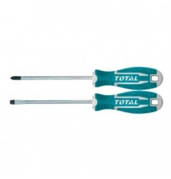 TOTAL 40593  
 Juego 2 destornilladores THT250201  
 SL6,5 - PH2  
 Cromo vanadio (Cr-V)
