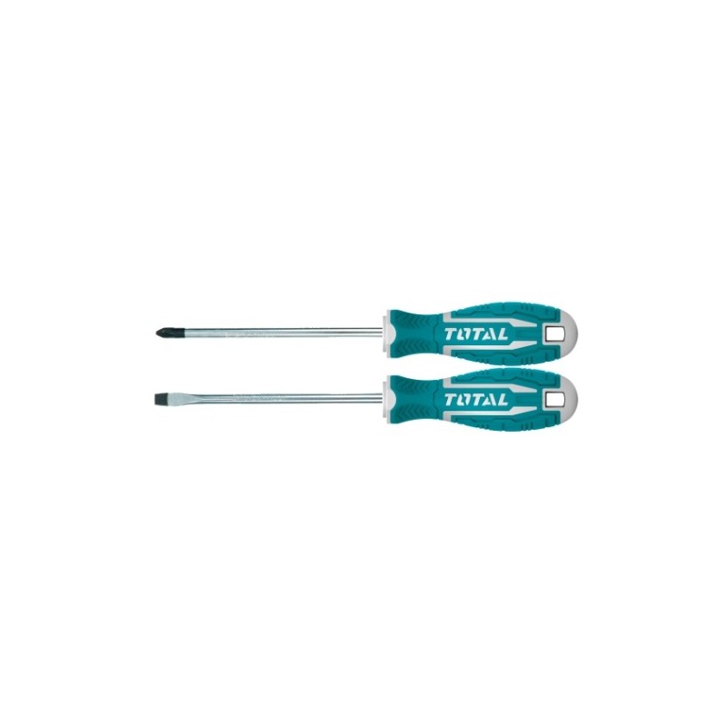 TOTAL 40593  
 Juego 2 destornilladores THT250201  
 SL6,5 - PH2  
 Cromo vanadio (Cr-V)