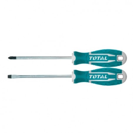 TOTAL 40593  
 Juego 2 destornilladores THT250201  
 SL6,5 - PH2  
 Cromo vanadio (Cr-V)