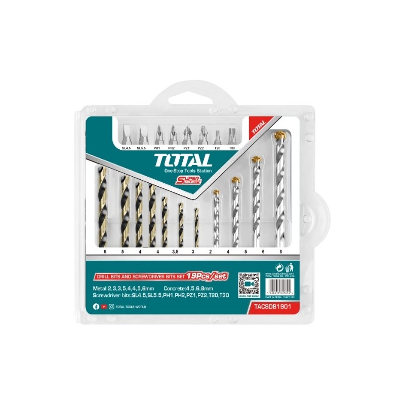 TOTAL 40607  
 Juego de brocas variadas TACSDB1901