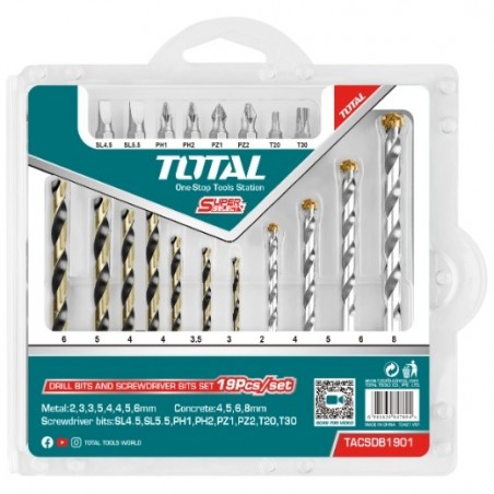 TOTAL 40607  
 Juego de brocas variadas TACSDB1901