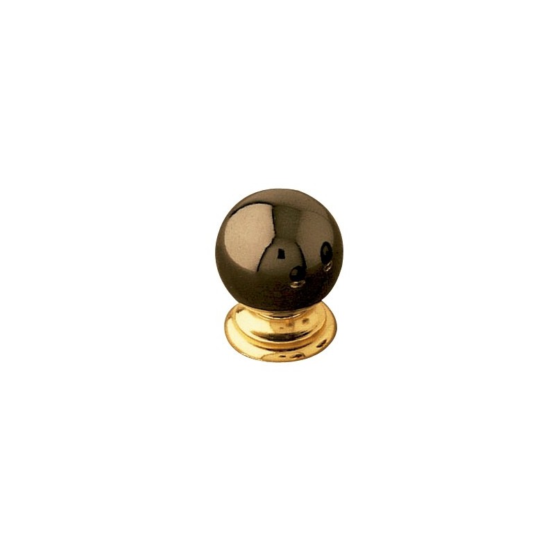 AMIG 4062  
 Pomo bola 63  
 Ø25 x 30 mm  
 Zamak  
 Niquelado negro/Oro