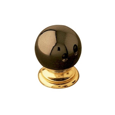 AMIG 4062  
 Pomo bola 63  
 Ø25 x 30 mm  
 Zamak  
 Niquelado negro/Oro