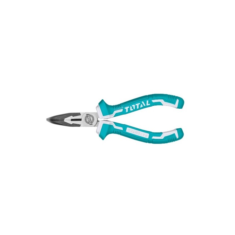 TOTAL 40623  
 Alicate boca plana curvo THT24616  
 160 mm  
 Cromo vanadio (Cr-V)