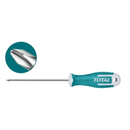 TOTAL 40624  
 Destornillador punta Phillips THT26PH  
 PH1 x 100 mm  
 Acero