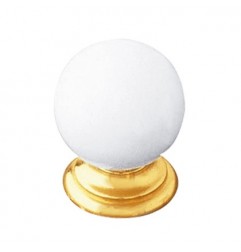 AMIG 4065  
 Pomo bola 64  
 Ø25 x 30 mm  
 Zamak  
 Blanco/Oro