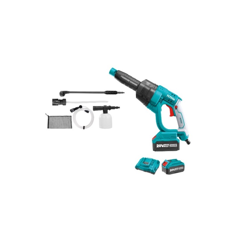 TOTAL 40656   Kit Pistola Limpieza a batería TPWLI20084   20 V