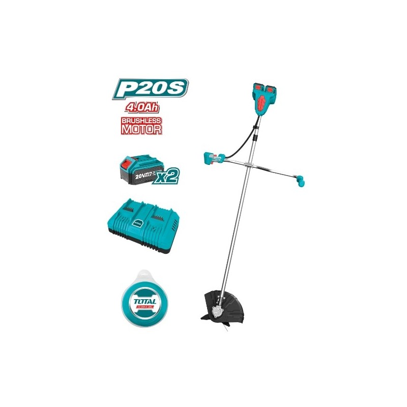 TOTAL 40659   Desbrozadora Brushless a batería TSTLI202521   40 V