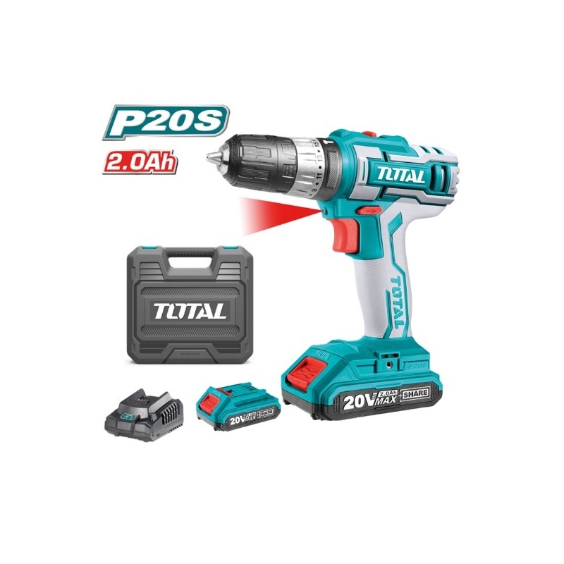 TOTAL 40883  
 Taladro percutor a batería TIDLI200215  
 20 V