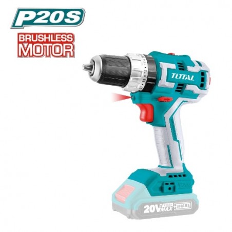 TOTAL 40898  
 Taladro percutor brushless a batería TIDLI206081  
 20 V
