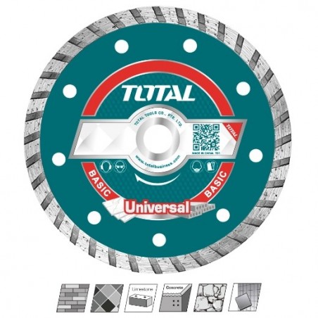 TOTAL 40923  
 Disco diamante ladrillo y hormigón TAC213  
 Ø230 mm  
 Diamante
