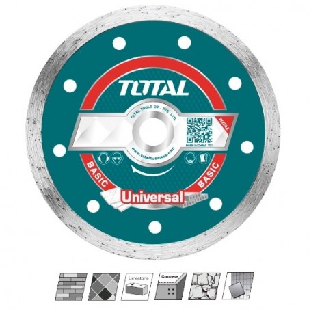 TOTAL 40924  
 Disco diamante cerámica TAC212  
 Ø230 mm  
 Diamante