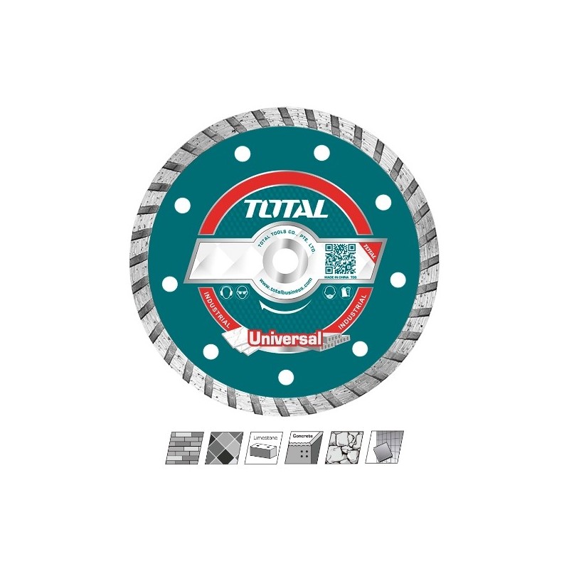 TOTAL 40925  
 Disco diamante piedra TAC213-1  
 Ø230 mm  
 Diamante