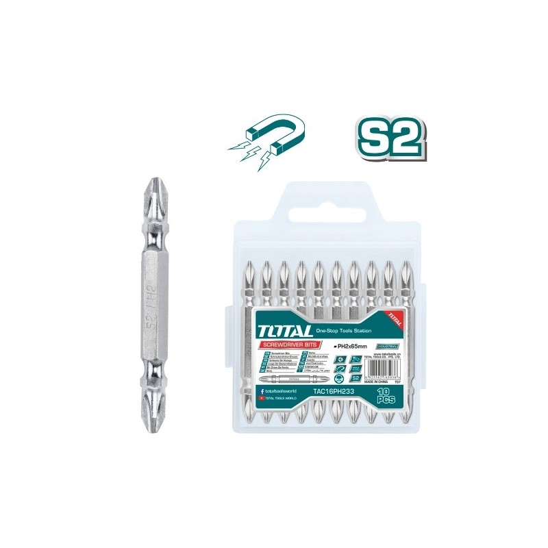 TOTAL 40931  
 Puntas - PH2 / PH2 TAC16PH233  
 65 mm