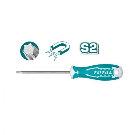 TOTAL 40957  
 Destornillador Torx THT26T  
 T20 x 150 mm  
 Acero
