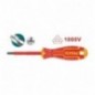 TOTAL 40963  
 Destornillador aislado Pozidrive THTISPZ  
 PZ1 x 80 mm  
 Cromo vanadio (Cr-V)