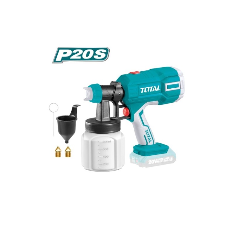 TOTAL 41099  
 Pistola de pintura a batería TSGLI2003  
 20 V