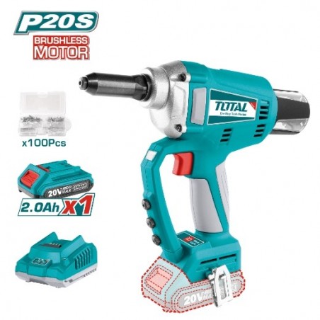 TOTAL 41100  
 Remachadora a batería TRTLI20051  
 20 V