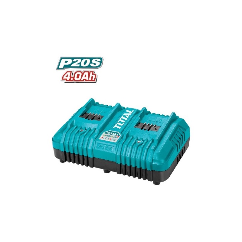 TOTAL 41108  
 Cargador rápido doble TCLI2024  
 20 V