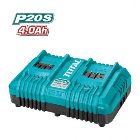 TOTAL 41108  
 Cargador rápido doble TCLI2024  
 20 V