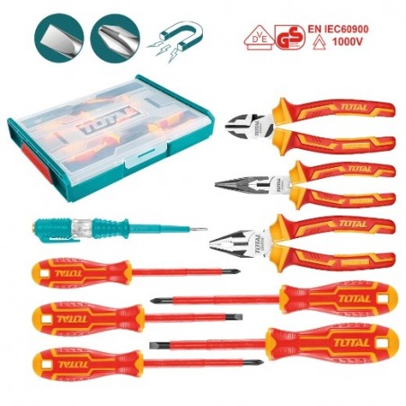 TOTAL 41114  
 Estuche con 9 herramientas aisladas THKTV02H091