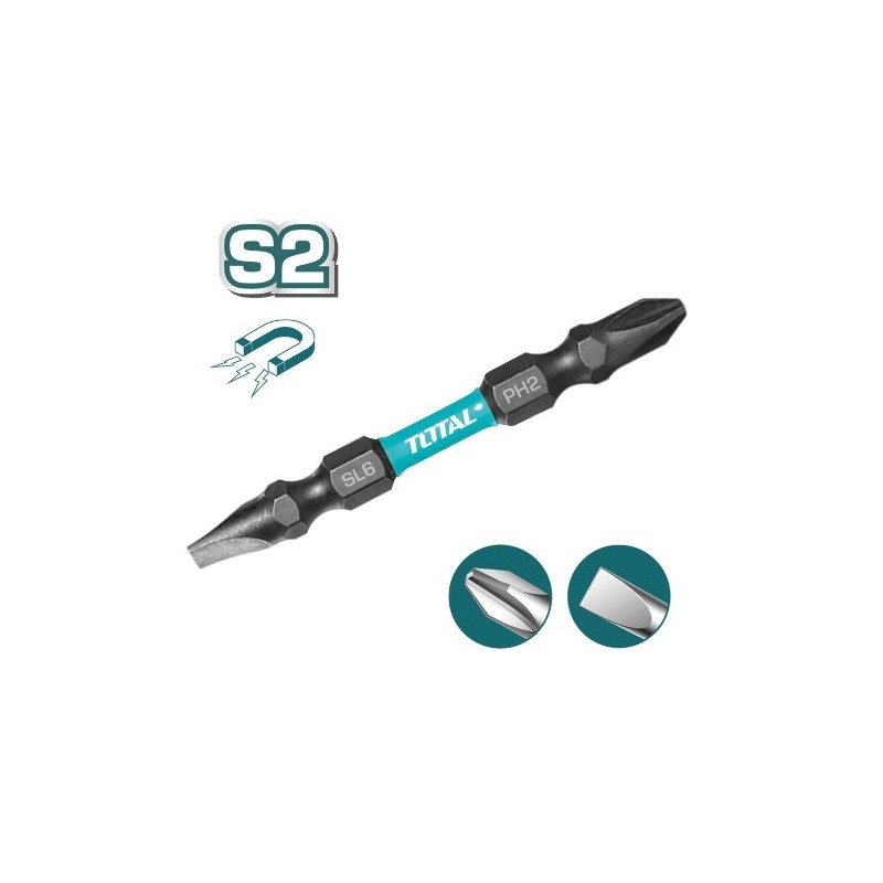 TOTAL 41161  
 Puntas - PH2 / SL6 TACIM16HL133  
 65 mm