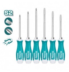 TOTAL 41185  
 Juego 6 destornilladores industriales THGSS2606  
 Acero