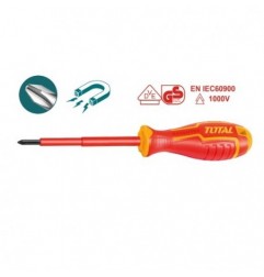 TOTAL 41186  
 Destornillador aislado Phillips THTISPH  
 PH3 x 150 mm  
 Cromo vanadio (Cr-V)