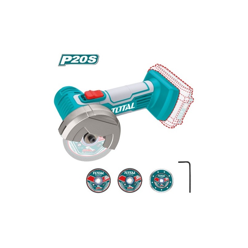 TOTAL 41214  
 Miniamoladora a batería TAGLI76011  
 20 V