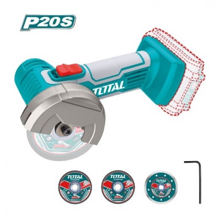 TOTAL 41214  
 Miniamoladora a batería TAGLI76011  
 20 V