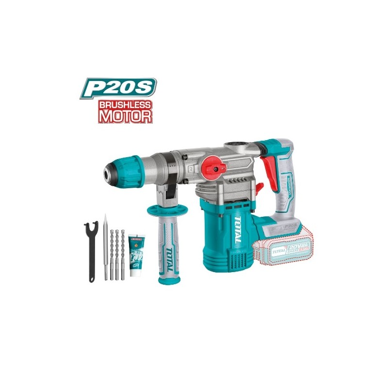 TOTAL 41216  
 Martillo combinado Brushless a batería TRHLI20288  
 20 V