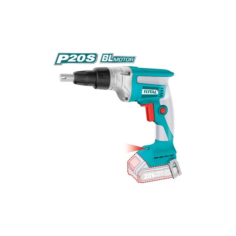 TOTAL 41219  
 Taladro atornillador para placa yeso TDSLI2042006  
 20 V