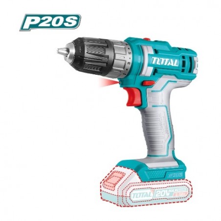 TOTAL 41233  
 Taladro atornillador a batería TDLI200515  
 20 V