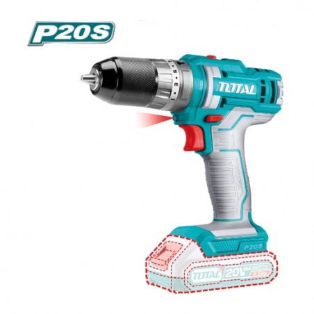 TOTAL 41235  
 Taladro combinado a batería TIDLI201455  
 20 V