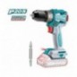TOTAL 41237  
 Taladro atornillador brushless a batería TDLI206021  
 20 V