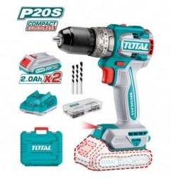 TOTAL 41240  
 Taladro combinado a batería TIDLI20602  
 20 V