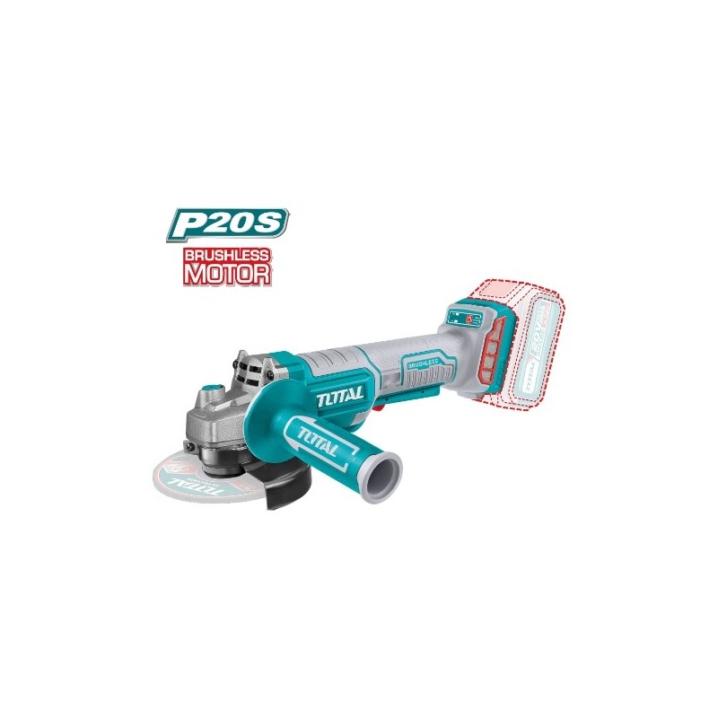 TOTAL 41243  
 Amoladora Brushless a batería TAGLI211156  
 20 V