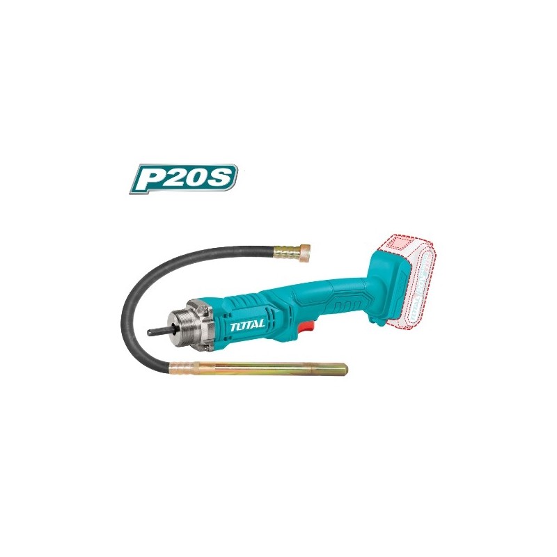 TOTAL 41246  
 Vibrador hormigón a batería TCVLI202301  
 20 V