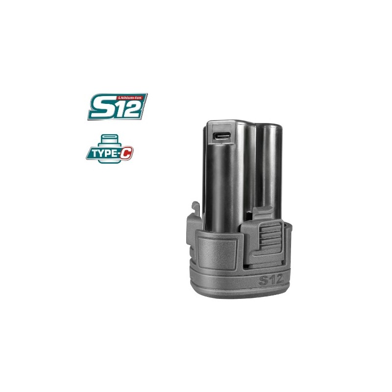 TOTAL 41256  
 Batería litio 1.5 Ah TBLI12153E  
 12 V - 1.5 Ah