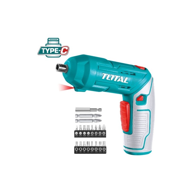 TOTAL 41257  
 Atornillador a batería TSDLI0442  
 4 V