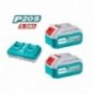 TOTAL 41324  
 Pack 2 baterías 5Ah + cargador doble TFBCPK2425  
 20 V - 5 Ah