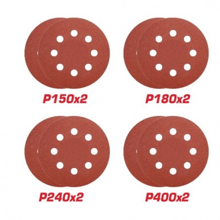 TOTAL 41445  
 Juego de discos lija velcro TDWS7501-73  
 Ø180 mm