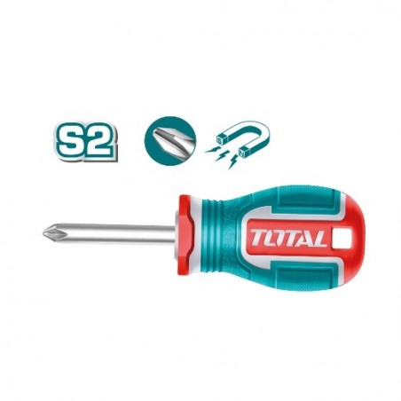TOTAL 41536  
 Destornillador corto punta Phillips TSDPH2038  
 PH2 x 38 mm