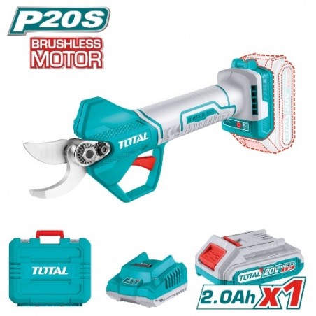 TOTAL 41561  
 Tijera de poda brushless a batería TSSLI202581  
 20 V