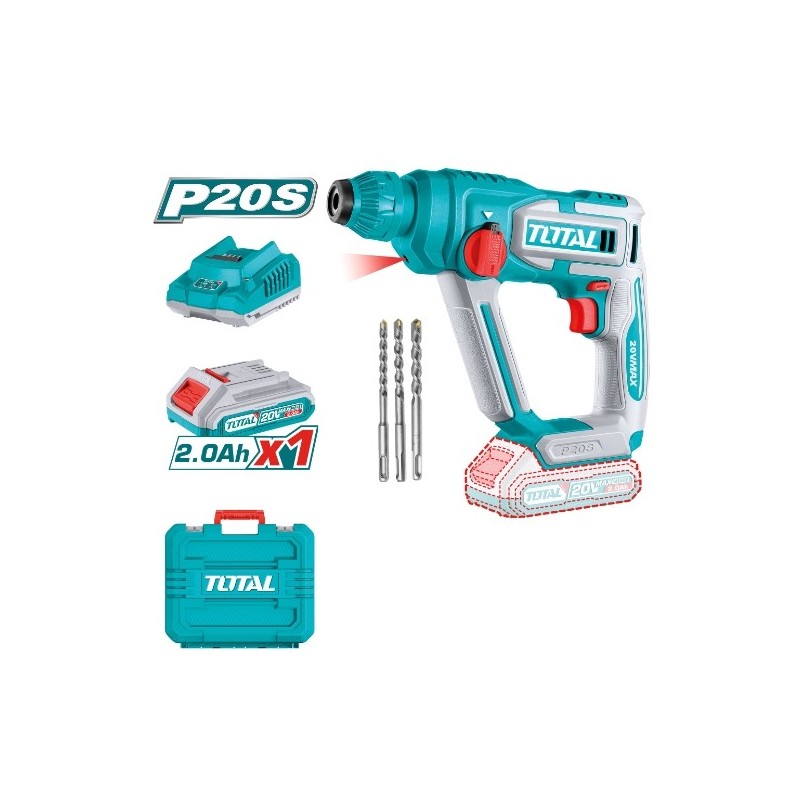 TOTAL 41564  
 Martillo combinado a batería TRHLI201681E  
 20 V