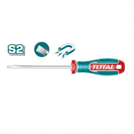 TOTAL 41604  
 Destornillador punta plana TSDSL  
 SL8 x 200 mm
